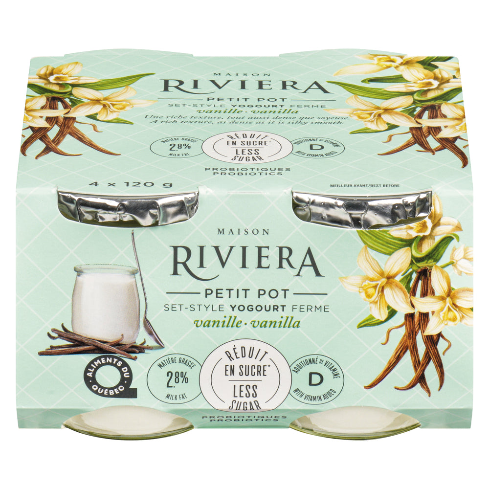 RIVIERA YOGURT 3.2% VANILLA CUP, 6 X 4 X 120 G