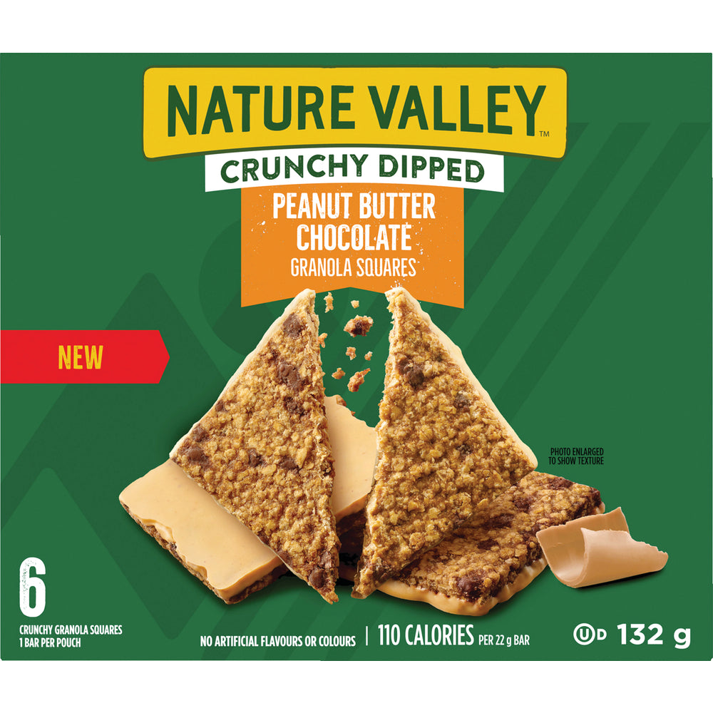 NATURE VALLEY ENROBED CRISPY PEANUT BUTTER BAR, 6 X 132 G