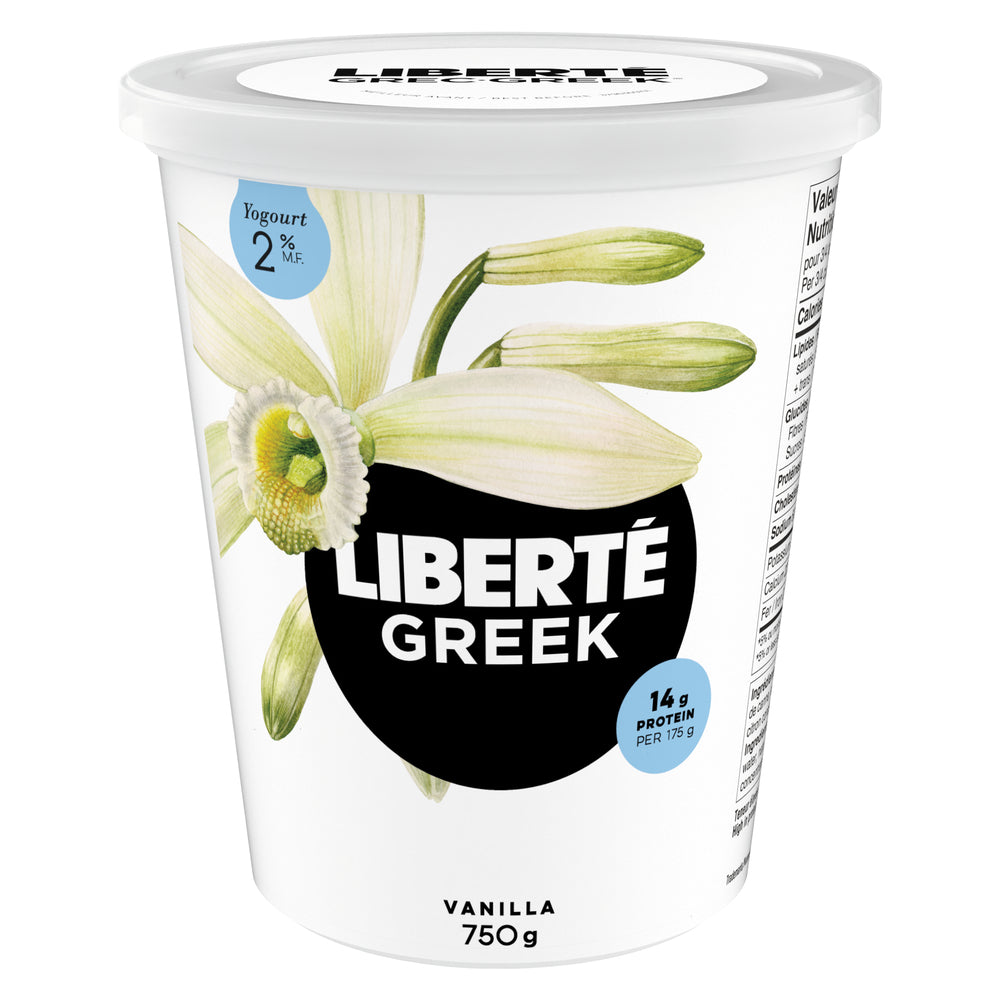 LIBERTE GREEK YOGURT 2% VANILLA, 6 X 750 G