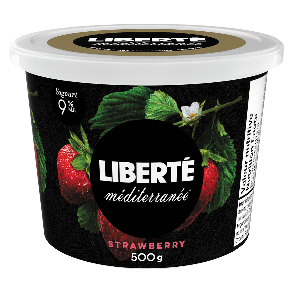 LIBERTE YOGURT MEDITERRANEAN STRAWBERRY 9%, 6 X 500 G