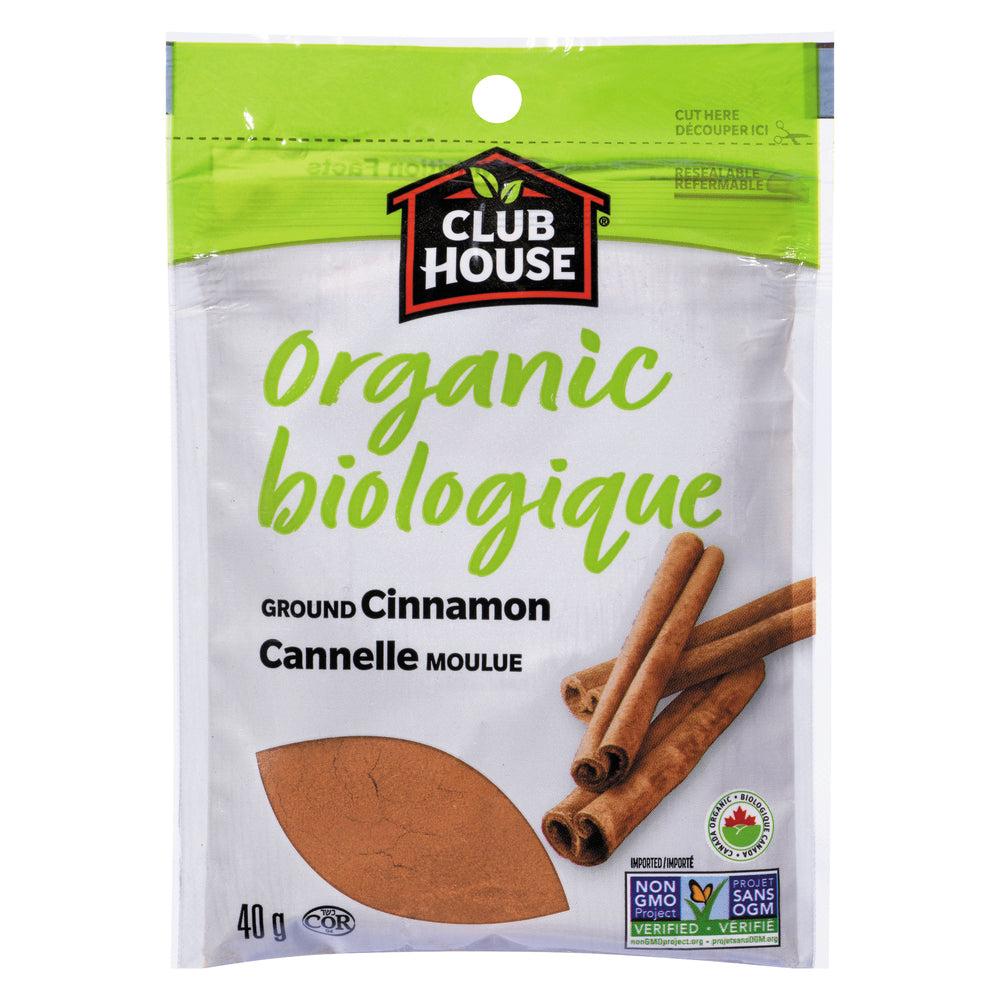 CLUBHOUSE GROUND ORGANIC CINNAMON, 12 X 40 G