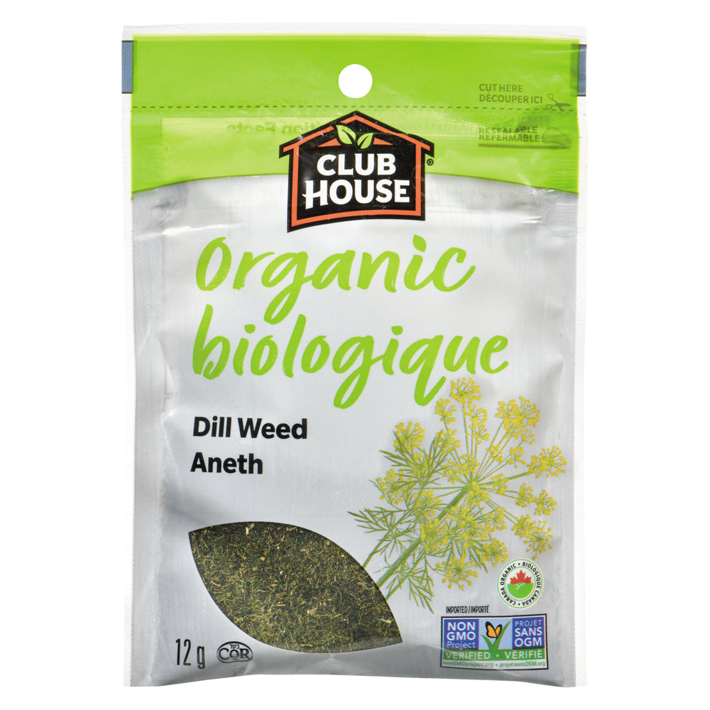 CLUBHOUSE ORGANIC DILL WEED, 12 X 12 G