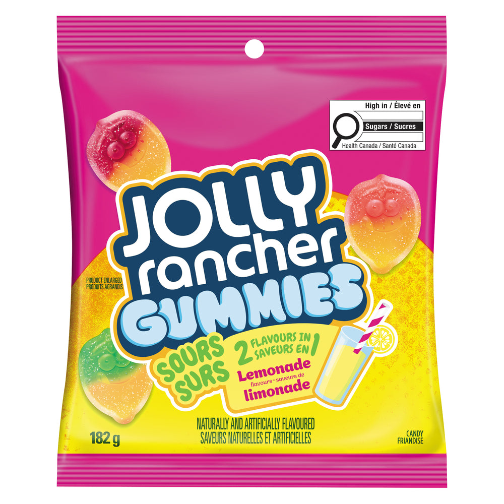 JOLLY RANCHER SOUR LEMONADE PEG CANDIES, 10 X 182 G