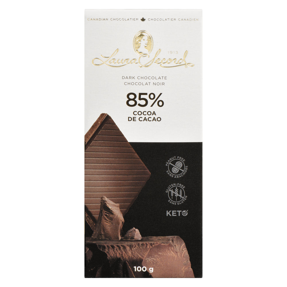 LAURA SECORD 85% CACAO CHOCOLATE BAR, 12 X 100 G