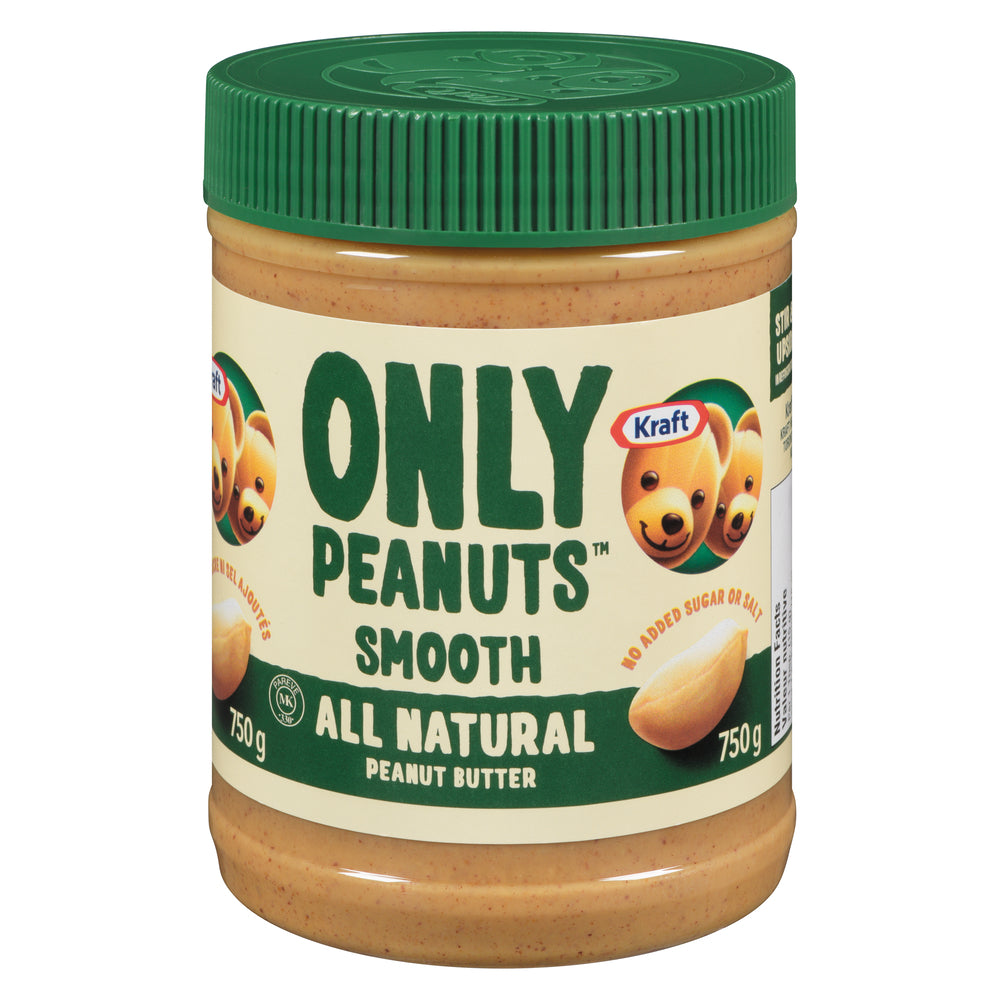 KRAFT NATURAL PEANUT BUTTER NO SALT ADDED, 12 X 750 G