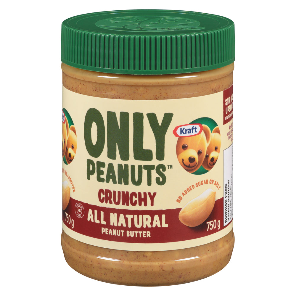 KRAFT CRUNCHY NATURAL PEANUT BUTTER, 12 X 750 G