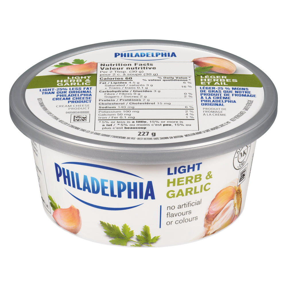 PHILADELPHIA CREAM CHEESE GARLIC HERB, 12 X 227 G