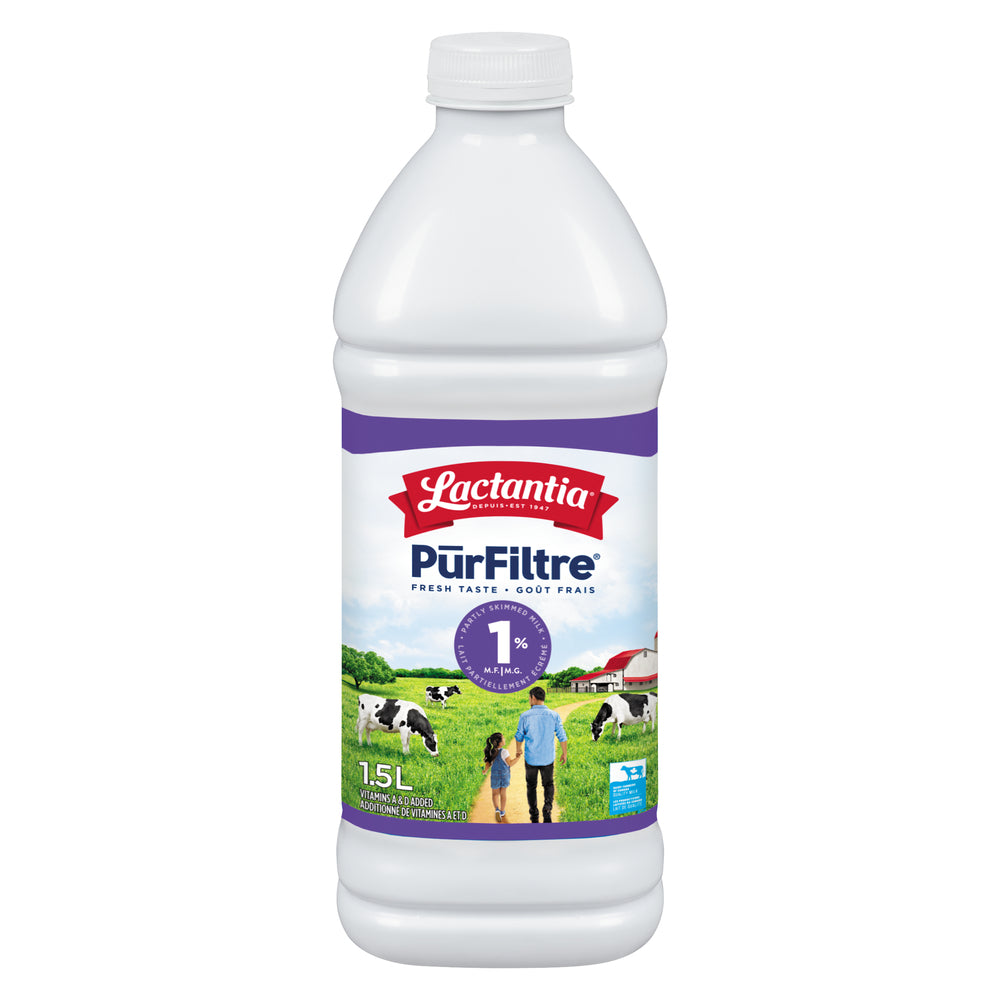 LACTANTIA 1% PURFILTRE MILK PLASTIC, 6 X 1.5 L