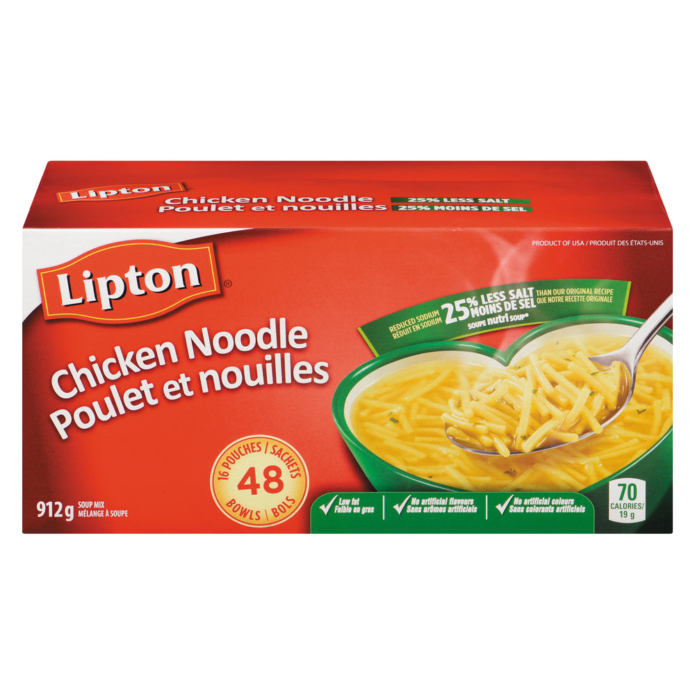 LIPTON SOUP CHICKEN 25% LESS SALT GF, 6 X 912 G