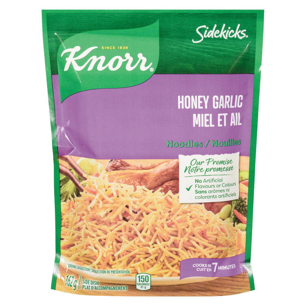 KNORR SIDEKICKS NOODLES HONEY & GARLIC, 8 X 162 G
