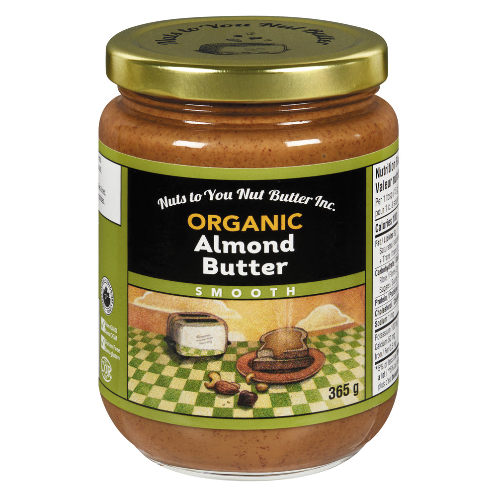 NUTS TO YOU ORGANIC ALMOND BUTTER, 12 X 365 G