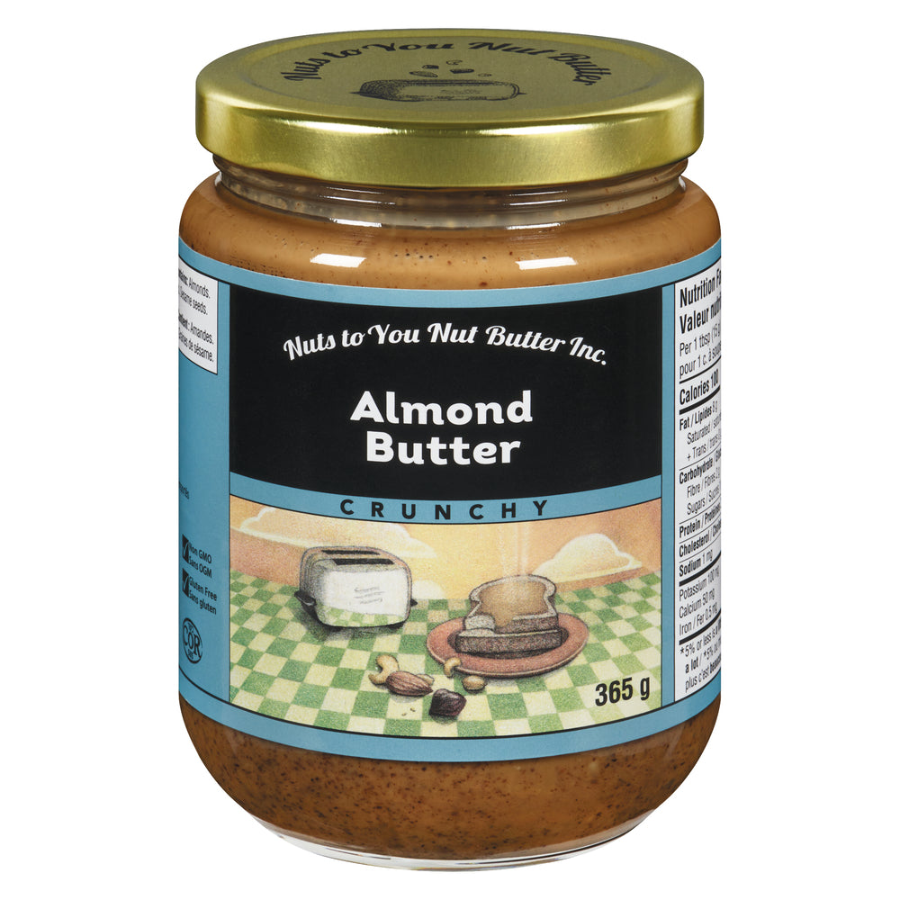 NUTS TO YOU CRUNCHY ALMOND BUTTER, 12 X 365 G