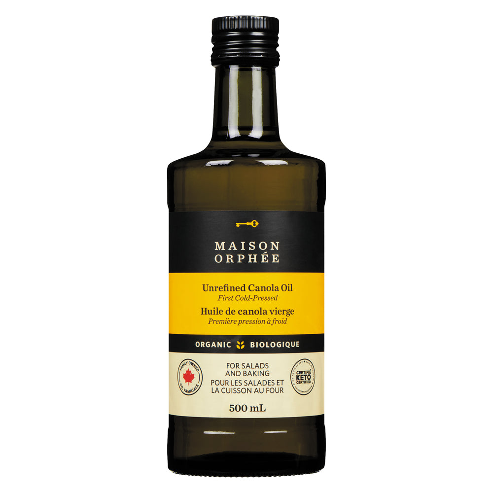 MAISON ORPHEE ORGANIC CANOLA OIL, 6 X 500 ML