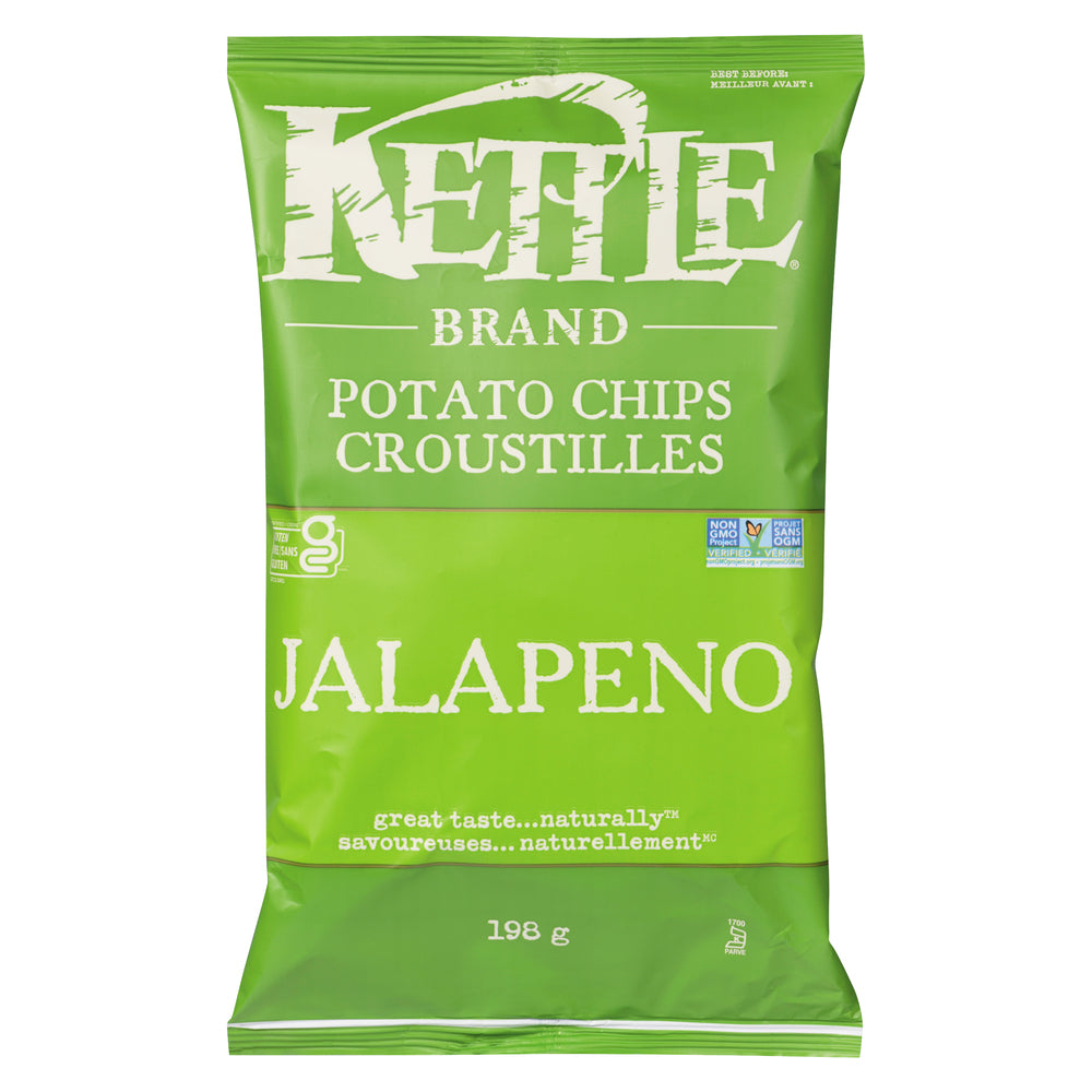 KETTLE JALAPENO CRISPS, 12 X 198 G