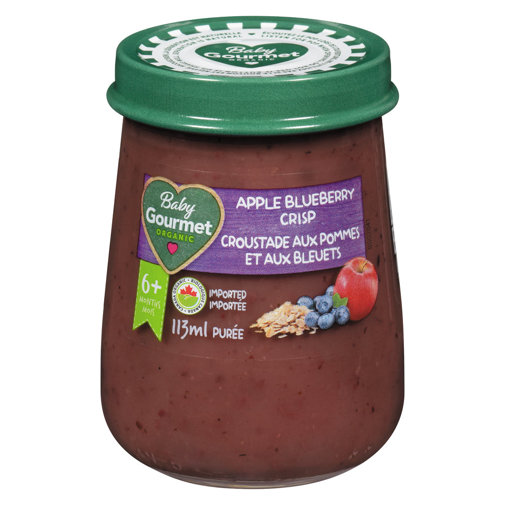 BABY GOURMET APPLE BLUEBERRY CRISP JAR, 10 X 113 ML