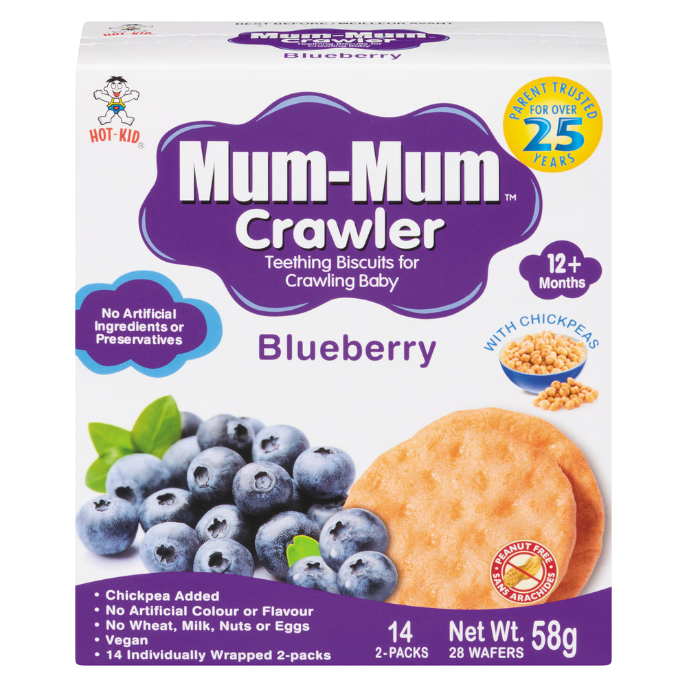HOTKID MUMMUM ORGANIC KNEES BLUEBERRY, 6 X 58 G
