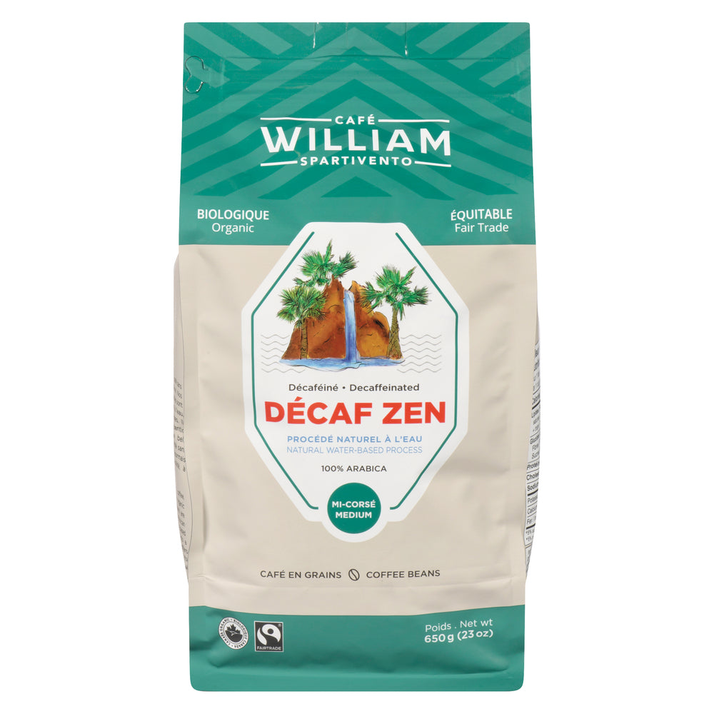 CAFE WILLIAM DECAF ZEN WHOLE BEAN COFFEE, 6 X 650 G