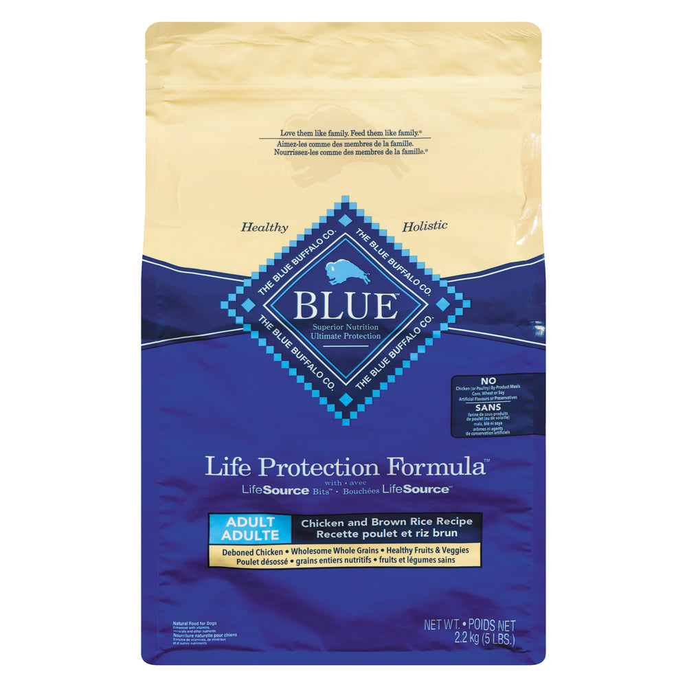 BLUE ADULT DOG CHICKEN & RICE FORMULA, 3 X 2.2 KG