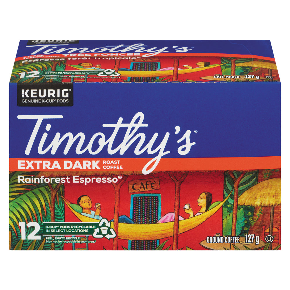 TIMOTHY'S ESPRESSO FRENCH ROAST 12 KCUP, 6 X 127 G