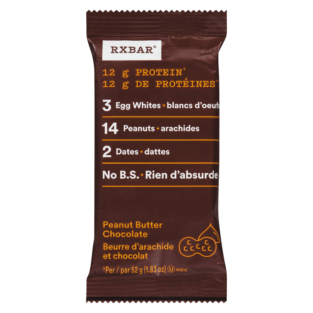 RXBAR CHOCOLATE PEANUT BUTTER BAR, 12 X 52 G