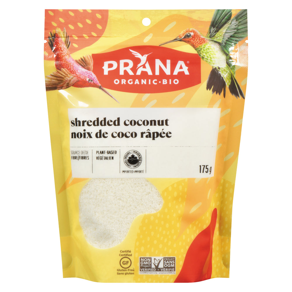 PRANA ORGANIC SHREDDED COCONUT, 6 X 175 G