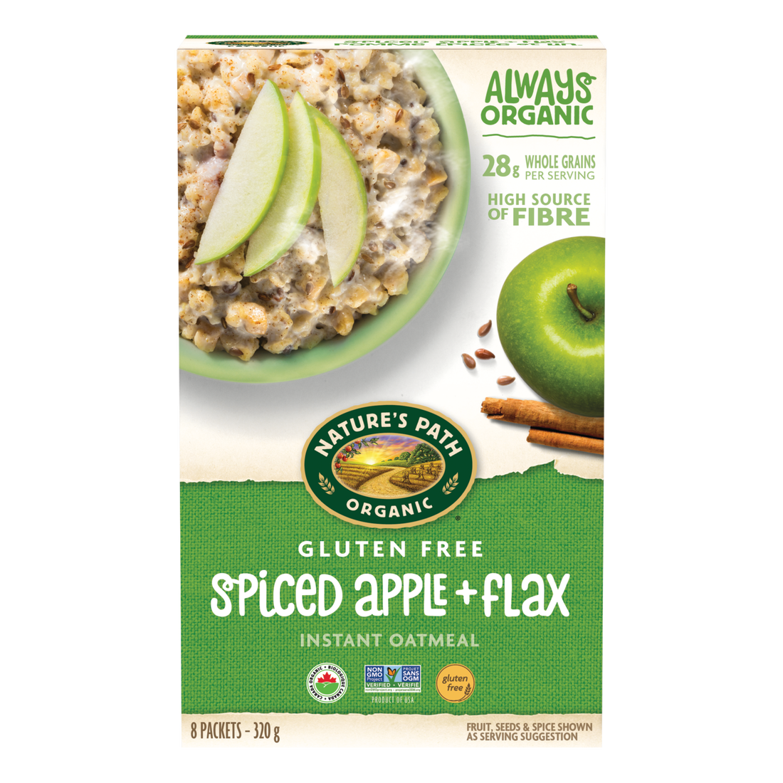 NATURE'S PATH, SPICED APPL W FLAX OATMEAL OR, 6 x 320 G