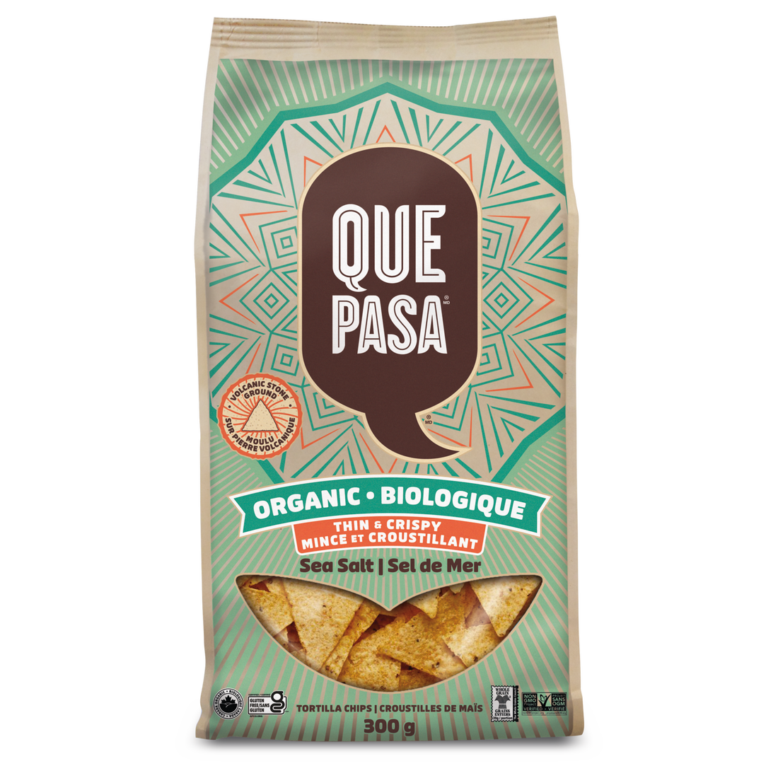 QUE PASA, THIN AND CRISPY SEA SALT TORILLA CHIPS, 12 x 300G