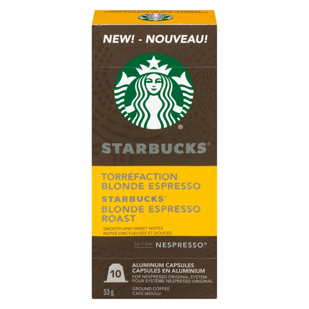STARBUCKS NESPRESSO, BLONDE ESPRESSO 10 CAPSULES, 5 X 53 G