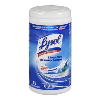 LYSOL DISINFECTANT WIPES WATERFALL, 6 X 75 UN