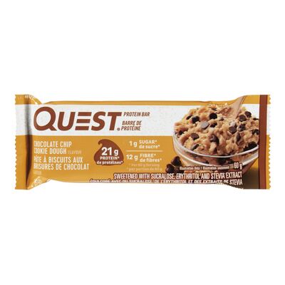 QUEST CHOCOLATE CHIP FLAVORED PROTEIN BAR, 12 X 60 G