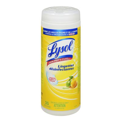 LYSOL DISINFECTANT WIPES LEMON, 12 X 35 UN