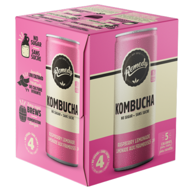 REMEDY, RASPBERRY LEMONADE KOMBUCHA, 6 x 4X330 M