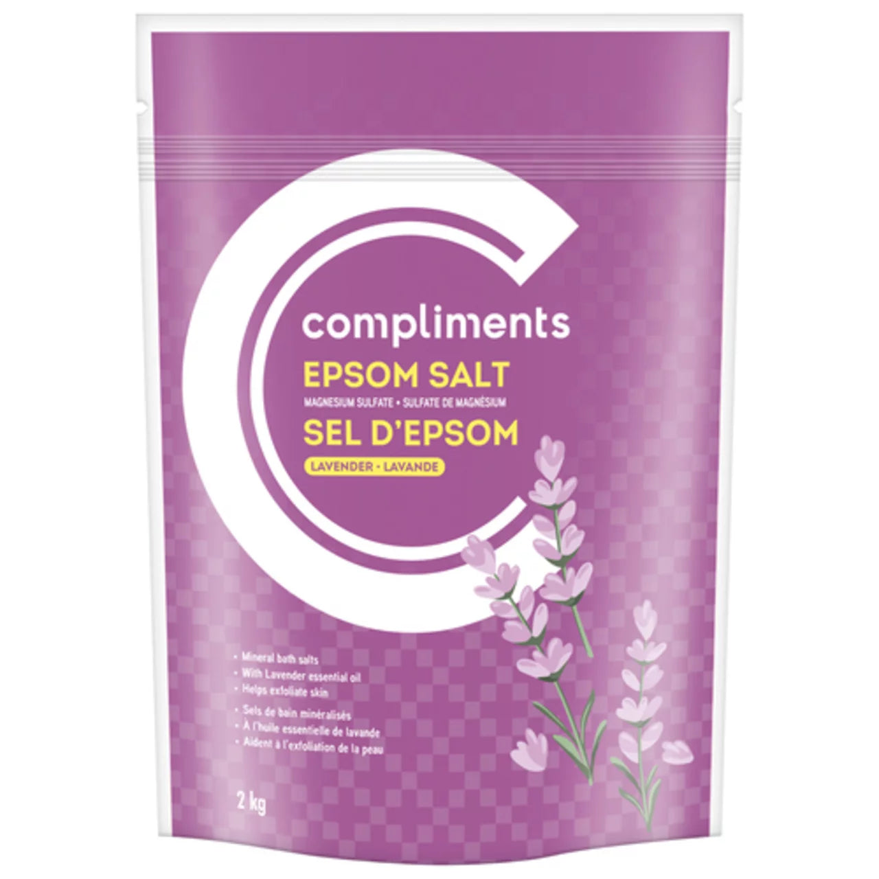 COMPLIMENTS LAVENDER EPSOM SALT, 6 X 2 KG