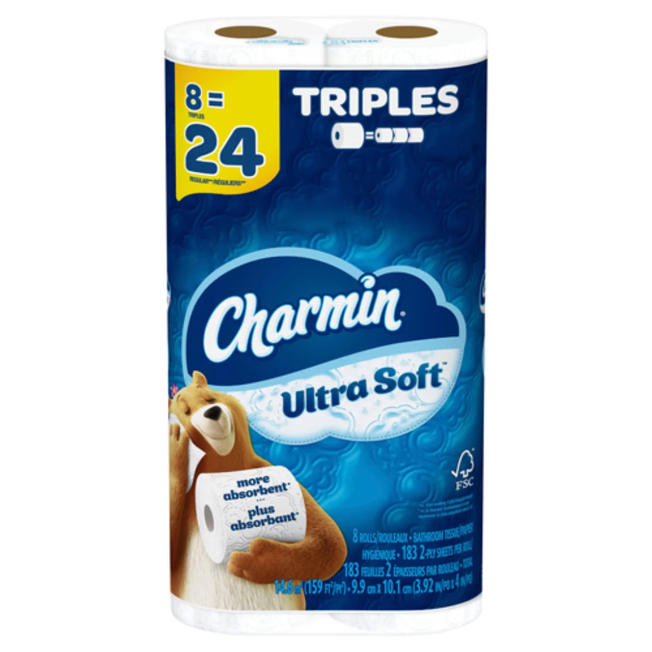 CHARMIN ULTRA SOFT TOILET PAPER 183 SHEETS, 5 X 8 UN