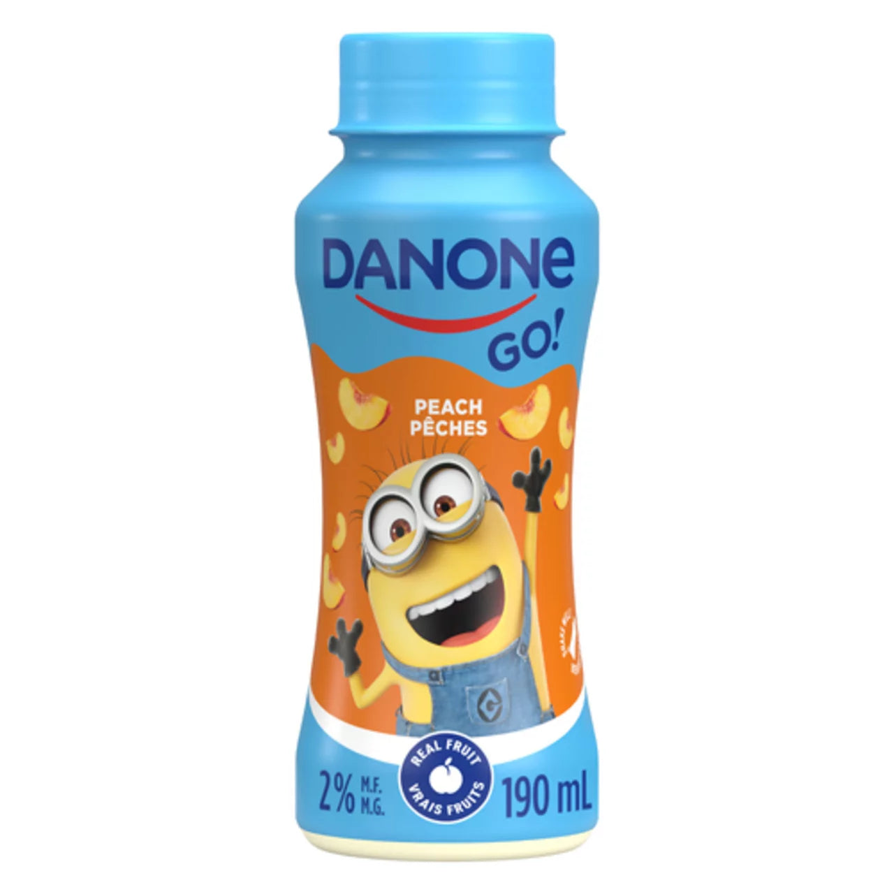 DANONE GO YOGURT DRINK 2% PEACHES, 8 X 190 ML