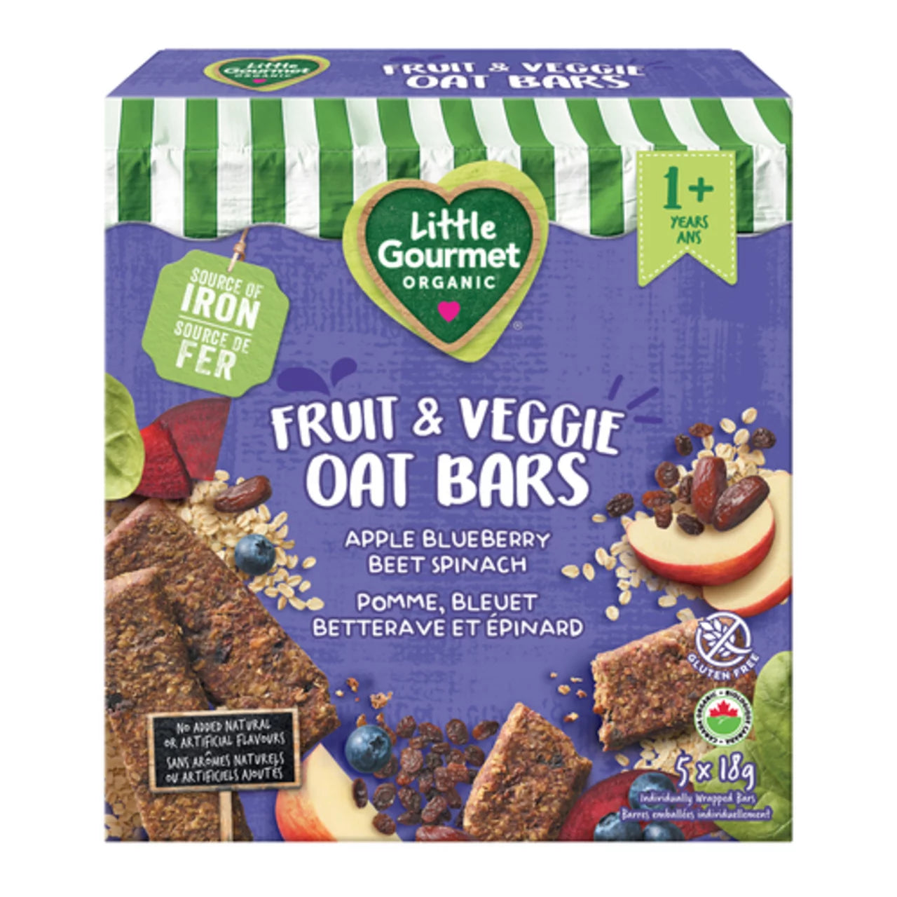 BABY GOURMET BLUEBERRY APPLE BAR, 8 X 90 G