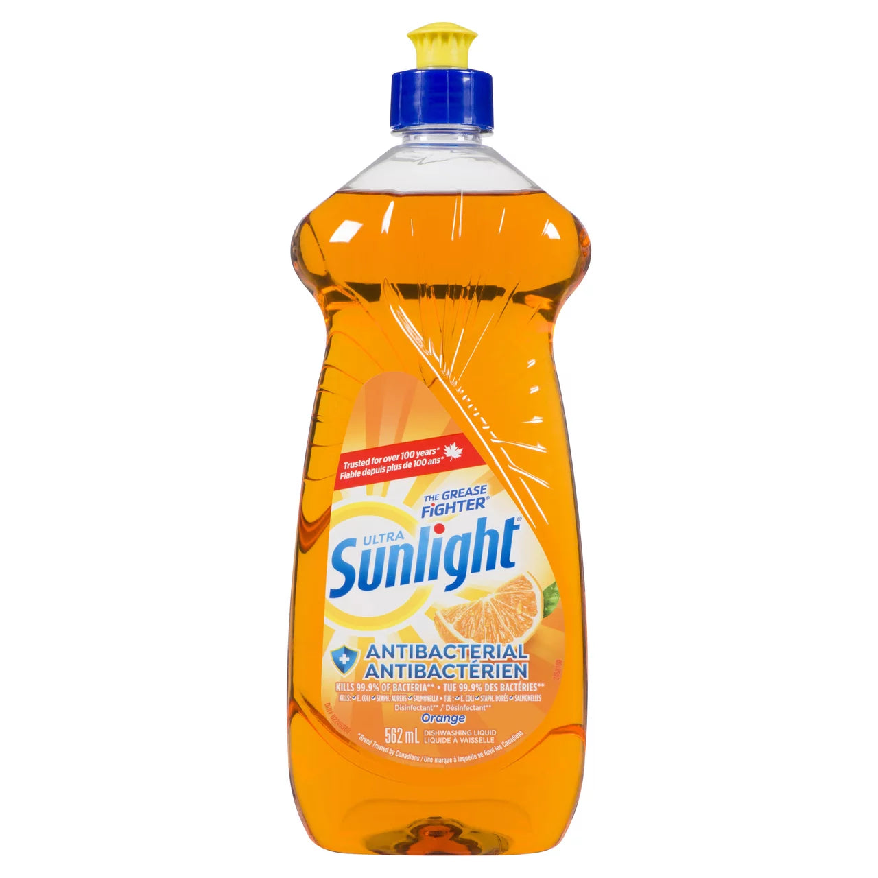 SUNLIGHT ORANGE ANTIBACTERIAL LIQUID DISH SOAP, 8 X 562 ML