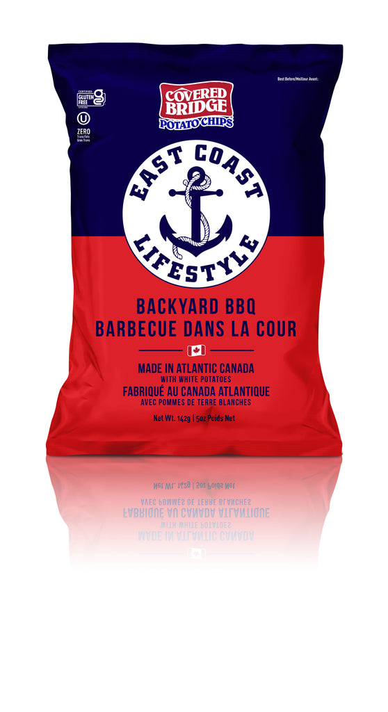 COVERED BRIDGE, ECL BACKYARD BBQ POTATO CHIPS, 12 x 142G