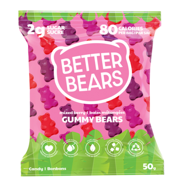 BETTER BEARS FO, VEGAN GUMMY BEARS - MIXED BERRY, 12 x 50G