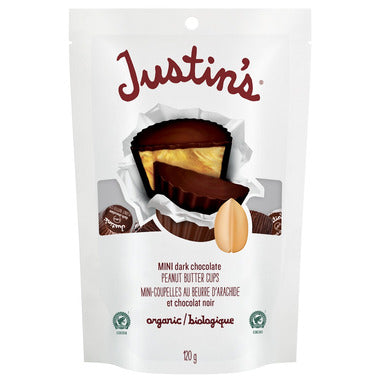 JUSTINS, MINI DARK CHOCOLATE PEANUT BUTTER CUPS, 6 x 120G