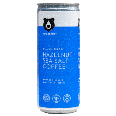 TWO BEARS, FLASH BREW COFFEE - HAZELNUT SEA SALT, 6 x 207ML