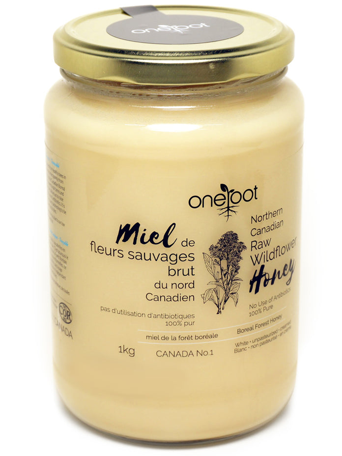 ONEROOT, NORTHERN CANADIAN RAW WILDFLOWER HONEY, 12 x 1000G
