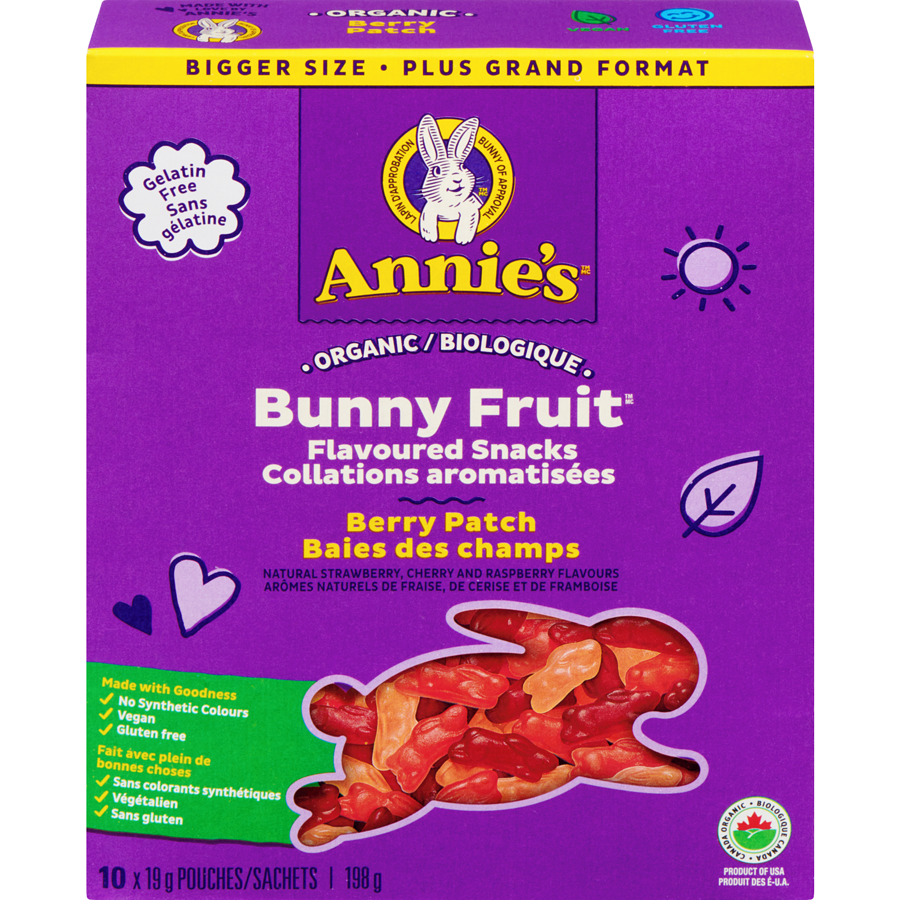 ANNIE'S HOMEGR, FRUIT SNACK BERRY PATCH, 8 x 198G