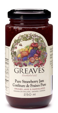 GREAVES, JAM - STRAWBERRY, 12 x 250 ML