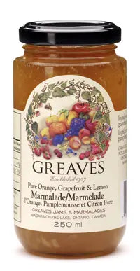 GREAVES, MARMALADE - THREE FRUIT, 12 x 250 ML
