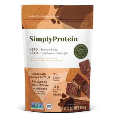 SIMPLY PROTEIN, PEANUT BUTTER CHOCOLATE - KETO BITES, 8 x 150G