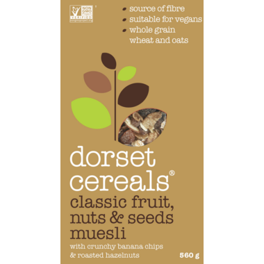 DORSET CEREALS, CLASSIC FRUIT NUTS & SEEDS MUESLI, 8 x 560G