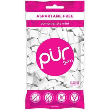 PUR, PUR GUM 55 PC BAG POMEGRANATE MINT, 12 x 77G