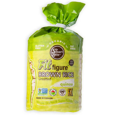 SMARTBITE SNACK, BROWN RICE CAKES - QUINOA UNSALTED, 12 x 120G