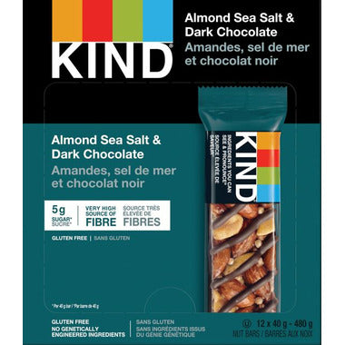 KIND, DARK CHOCOLATE NUTS & SEA SALT, 12 x 40G